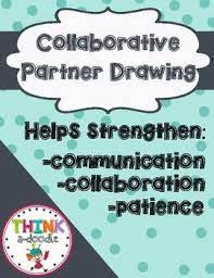 Collaborative Blind Drawing Activity A Great Way To Help Students Practice Communication And Collaborati Blind Drawing Drawing Activities 21st Century Skills