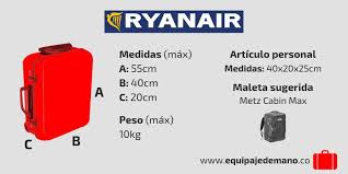 Fiecare companie aeriană își stabilește propriile reguli în ceea ce privește bagajele care pot fi aduse în cazul în care călătorești cu ryanair, ai dreptul la un bagaj de mână care să încapă sub scaunul din față și să nu depășească dimensiunile 40 x 20 x 25 cm. Equipaje De Mano Ryanair Y Facturado Peso Y Medidas Actualizado 2019