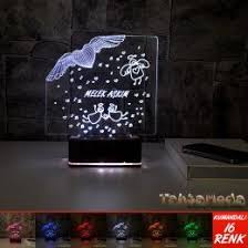 Tahtamoda Rgb Uzaktan Kumandali 3d 3 Boyutlu Led Lamba Melek Askim Rgbtht3d028 Lamba Led Renkler