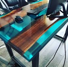 Schoner Epoxidharz Tisch Schreibtisch Beautiful Desk Epoxy Resin Resintable Heimwerken Beautiful Desk Holzharztisch Harztisch Holztisch Design