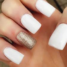 ✅ browse our daily deals for even more savings! White Acrylic Nails With Gold Accent White Acrylic Nails Gold Acrylic Nails White Nails With Gold