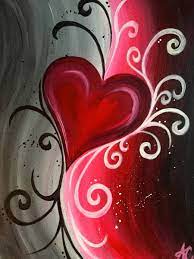 Abstract Heart Easy Canvas Painting Night Painting Heart Painting 14 days of valentines children s valentine s day painting a night. abstract heart easy canvas painting