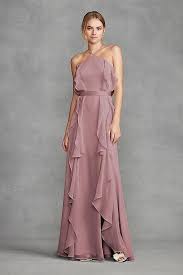 Chiffon High Neck Bridesmaid Dress With Tie Back David S Bridal Vera Wang Bridesmaid Dresses High Neck Bridesmaid Dresses Lilac Bridesmaid Dresses