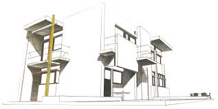 Architecture Croquis Realise Au Crayon A Papier Projet De Piscine Sur La Maison Schroder De Rietveld Architecture Luminy Marseille Maison House Schroder