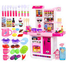 Sharing the play kitchen's accessories and appliances gets kids interacting with each other, building social skills as they cook and play the day away! Big Kitchen Cooking Simulation Play Set Kids Pretend Play Kitchen Toys With Sound Light Effects Remote Control 98cm Lazada