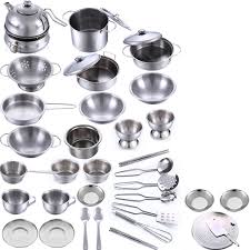 Wipe clean this kitchen set with a dry. Hot New 1 Set 40 Pcs Pretend Play Toy Stainless Steel Children Toy Miniature Cooking Set Simulation Tableware New Year Gift Xmas Kitchen Toys Aliexpress