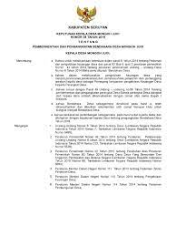 Masa jabatan bendahara desa kedungsumber kecamatan temayang selama 1 (satu) tahun terhitung sejak tanggal keputusan ini ditetapkan. Sk Bendahara