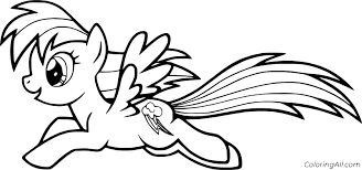 A pretty blue female pegasus, she manages the weather and keeps the skies clear. Rainbow Dash Coloring Pages Coloringall