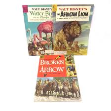 vintage lot of 3 dell comics 1957 broken arrow 1955 walt etsy in 2020 dell comic vintage comic books vintage comics pinterest