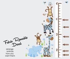 Details About Growth Chart With Jungle Animals Height Wall Chart Wall Decal Kid Decals