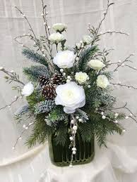 Absolutely Beautiful Artificial Winter Floral Arrangement 3 Sided Made In A Winter Floral Arrangements Winter Flower Arrangements Church Flower Arrangements