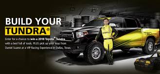 Build your own toyota right here on our website and select the exact model and options you would like. Build Your Tundra Sweepstakes Enter Online Sweeps