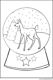 Gratis Ausmalbild Mit Einer Schneekugel Und Einem Kleinen Reh Malvorlagen Weihnachten Ausmalbilder Ausmalen
