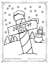 The north pole is the earth's northernmost point. North Pole Coloring Page