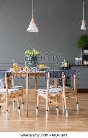 See more ideas about dining room design, modern dining room, dining room chairs. Modern Blue Dining Room Table Chairs Check Pattern Cloth Ceramic Wall Plates Interiors Rooms Cool Colours Display Collections Stock Photo Alamy