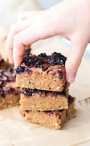Healthy Peanut Butter And Jelly Blondies Low Fat Gluten Free Vegan