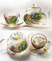 Tea Set Personalized Hostess Gift Teapot With Cups And Saucers Mom Christmas Gift Tea Pots Tea Set Hostess Gifts