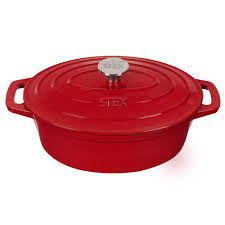 Panela De Ferro Esmaltada Vermelha Modelo Oval Ferro Fundido Panelas De Ferro Fundido Ferro