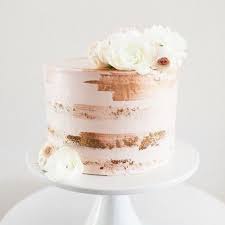 Blush Pink Gold Rose Gold Birthday Cake Designs Buttercream Cake With Streaks Of Gold Rose Gold Paint To Look Like Gold Foil Rose Gold Wedding Cakes Cool Wedding Cakes Rose Gold Cake