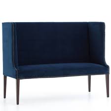 Settee bench bedroom transitional with aspen coral lamp stands dallas end of bed bench fireplace lights fluffy. Chaucer Navy Blue High Back Wing Settee Bench Furniture Country Furniture Country Style Furniture