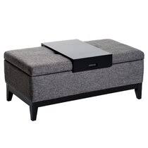 This attractive ottoman is extra strong and durable and features a beautiful stitched exterior and large storage interior. Tray Top Ottomans Poufs You Ll Love In 2021 Wayfair