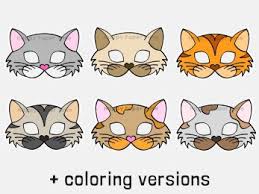 Ask your kid to imagine herself as like the girl in the picture, and think the cat as her pet. Cat Masks Paper Template Easy Printable Kids Crafts Happy Paper Time