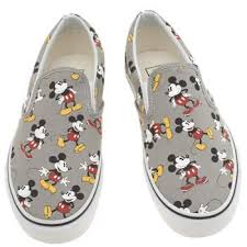 Black And Grey Slip On Vans Junior Mens Grey Vans Disney Mickey Mouse Slip On Trainers Schuh Grey Slip On Vans Disney Vans Slip On Vans Women
