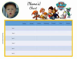 Free Customizable Paw Patrol Charts Instant Download