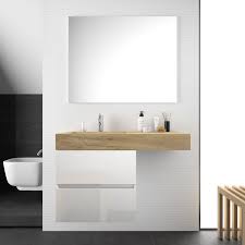 Oggi, arredare la stanza da bagno è di fondamentale importanza. Mobile Bagno Con Lavabo Vasca Sx 120 Cm Effetto Rovere Naturale In Hpl Con 2 Cassetti