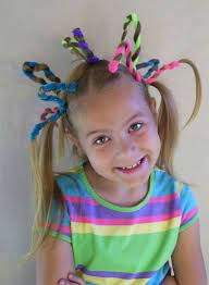 50 Crazy Funky Halloween Hairstyle Ideas For Little Girls Kids 2018 Idea Halloween Wacky Hair Wacky Hair Days Crazy Hair Day At School