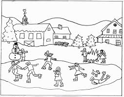Get this free winter coloring page and many. Ice Skating Winter Scene Coloring Page Coloring Page Free Printable Coloring Pages For Kids
