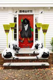 65 Easy Diy Halloween Decorations That Ll Make Your House The Spookiest On The Block Halloween Front Door Decorations Halloween Front Doors Easy Halloween Decorations