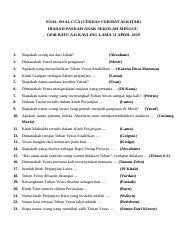 Soal tes kepala sekolah lpmp jateng. Soal Soal Cca Ibadah Paskah Anak Sekolah Minggu 21 April 2019 Docx Soal Soal Cca Cerdas Cermat Alkitab Ibadah Paskah Anak Sekolah Minggu Gpdi Batu Aji Course Hero