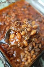 4 photos of four bean baked beans with ground beef by rose. It Turned Out Great I Used Bush S Baked Beans With Maple Instead Though Best Baked Beans Baked Bean Recipes Food
