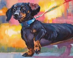 Unique watercolor dog and cat portraits on arches 100 % cotton paper. Original Dachshund Dog Acrylic Painting Colorful Pet Portrait Modern Animal Wall Art Small Canvas Painting Nursery Painting Pet Loss Gift Painting By Anna Ivanova Saatchi Art