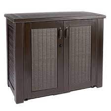 Our outside storage cabinets are the perfect middle ground between our outdoor deck boxes and sheds. Rubbermaid Brown Patio Storage Cabinet Christmas Tree Shops And That Patio Storage Outdoor Storage Cabinet Waterproof Patio Storage