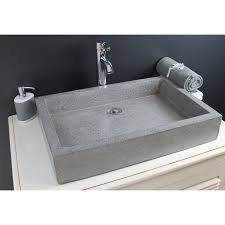 Vasque Rectangle A Poser Timbre Gris 40cm Terrazzo Sans Trop Plein Cvtimbre60g Vasque Terrazzo Evier Exterieur