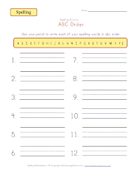 Abc Order Spelling Worksheet Spelling Worksheets Abc Order Spelling Words
