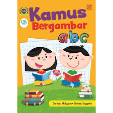 Memuat 1257 kata dalam 3 bahasa yaitu inggris,indonesia dan inggris 2. Kamus Bergambar Abc Bm Bi