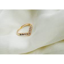 Also available in 14k rose gold as a special order (contact us for more information). Pure Silver V Shaped Gold Plated Ring 1499rs Buyon Pk
