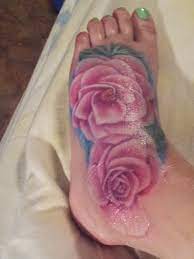 Left Foot Tattoo Begonia Flowers Only 5 Hours After It Was Finished And Rather Swollen Foot Tattoo Tattoos Flower Tattoos