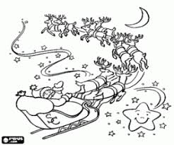 Show your kids a fun way to learn the abcs with alphabet printables they can color. Santa And The Sleigh With Reindeer Coloring Page Printable Game