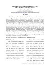 Ada beberapa tipe vaksin hpv bagi wanita, beberapa diantara vaksin hpv dapat digunakan oleh pria. Pdf Persepsi Ibu Tentang Imunisasi Hpv Pada Anak Untuk Pencegahan Kanker Serviks