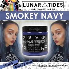 The beauty of temporary colour rather than permanent blue hair dye is that it can be gentler with the hair during application and use. Lunar Tides Smokey Navy Semi Permanent Blue Hair Dye Shopee Philippines