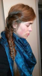 Deep side part, draped french braid into fishtail