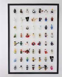 Lego Mini Figure Display Ikea Ribba Frame With 2x2 Lego Bricks Glued To Hold Mini Figures Lego Wall Lego Wall Art Kids Room Wall