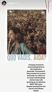 Film on srebrenica massacre wins oscar nomination. Bosnian History On Twitter Thank You To Dualipa For Bringing Attention To The Powerful New Film Quo Vadis Aida But More Importantly The Genocide In Srebrenica And Bosnia And Herzegovina Https T Co 56qmpup0vv