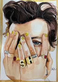 Harry Styles Gouache Painting Abby S Gallery Harry Styles Drawing Harry Styles Harry Styles Photos