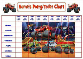 Blaze Monster Machine Personalise Potty Toilet Reward Chart