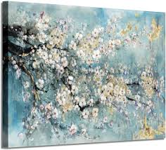 I start off by showing you the supplies you will need to. Amazon Com Abstract Canvas Painting Flower Picture Teal Floral Golden Foil Wall Art On Canvas For Office 36 W X 24 H Multi Sized Paintings
